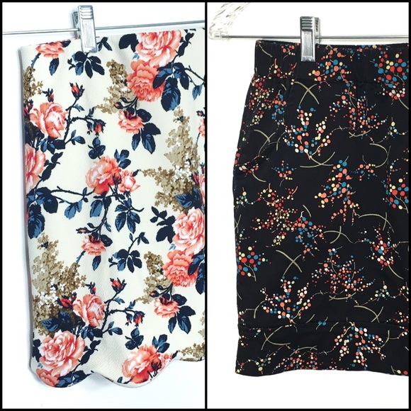 Lily White Dresses & Skirts - 🇺🇸 Lily White Mini Skirts White Black Floral Dot